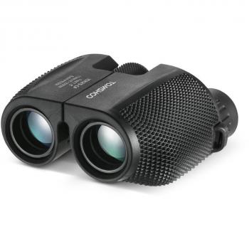 TOMSHOO 10x25 Mini Telescopio Binocular Portátil Prismáticos Ideal para Conciertos de los Pájaros y Partido de Fútbol - incluye Correa + Bolsa de Almacenamiento + Manual del Usuario + Paño de Limpieza