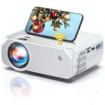 Mini proyector WiFi, 720P HD Nativo, Proyector de Cine en Casa 6500 LM, Pantalla de 300 \con 90.000 Horas de Proyector LCD, Compatible con HDMI / TV Stick / PS4 / Smartphone