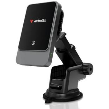 Cargador Inalámbrico Magnético para Auto Verbatim Charge'n'Drive 31862, Carga Rápida, Negro
