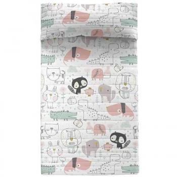Colcha Infantil Multicolor Best Buddies 100% Algodón y 100% Poliéster (Relleno) - 180x260 cm (Cama 80/90/105) - Fabricado en España