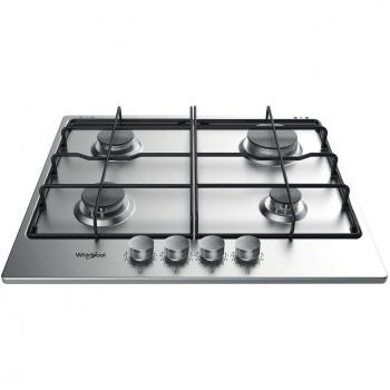 Placa de gas Whirlpool TGML 650 IX con acabado en acero inoxidable, integrada de 58 cm y con 4 zonas de cocción