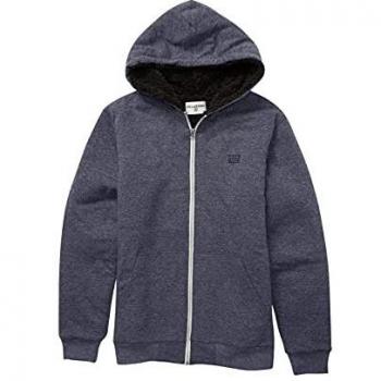 Billabong Sudadera con capucha All Day Sherpa para niños, Azul marino/flor y brillo, 8 años