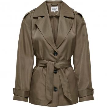 Only Line Women's Cropped Trench Coat - Walnut