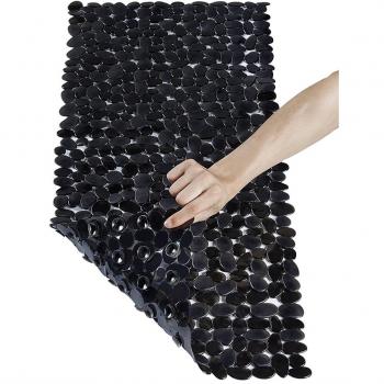 Alfombrillas de baño antideslizantes antideslizantes de vinilo Pebble para bañera de ducha, 88x40cm, negro