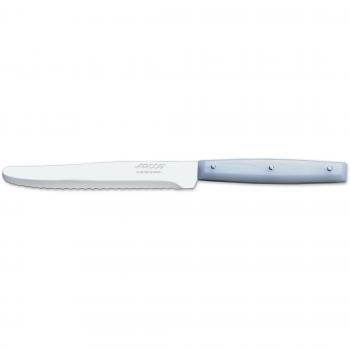 Arcos Serie Cuchillos de Mesa, Cuchillo Mesa, Hoja Serrada de Acero Inoxidable Nitrum de 130 mm, Mango Nylon Color Blanco