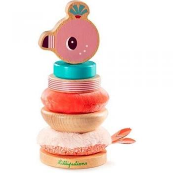 Pirámide de Apilar Anaïs - Lilliputiens - Juguete de Madera con Elementos Suaves - 12 meses+