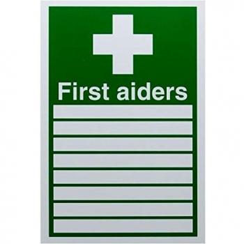 Signs & Labels Safety Sign First Aiders in PVC, 300mm x 200mm