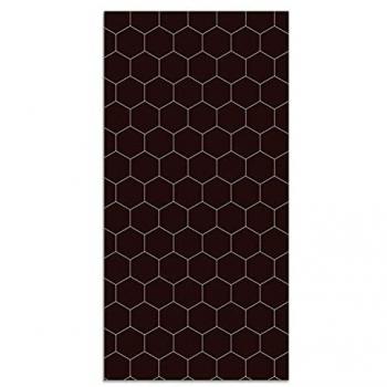 Alfombra Vinílica Antideslizante e Ignífuga Mosaico Hexágonos Negro 80x250 cm