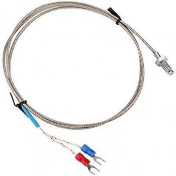 Cable del sensor de temperatura, M6 BSW Sonda de medición de la temperatura de la rosca de tornillo Tipo K Sensor de termopar con cable de 1-5 metros