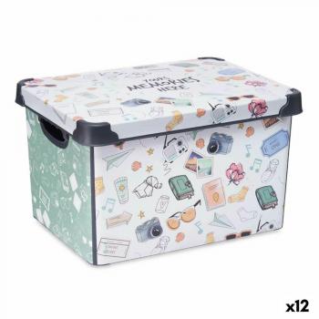 Caja de Almacenaje KIPIT Memories Juvenil 22 L Plástico 29 X 23,5 X 39 Cm (12 Unidades)