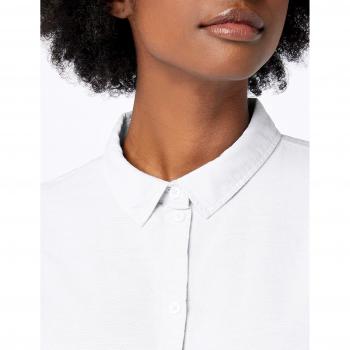 Pieces Women's Irena Long Sleeve Oxford Shirt - Basic White Blouse