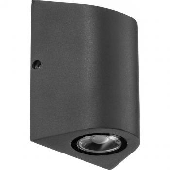 Aplique LED de exterior Lucande Adamali, 14 cm, moderno, negro, hecho de aluminio, 1 llama