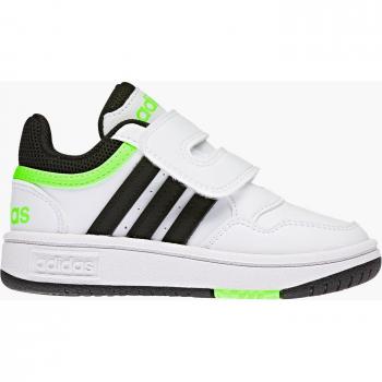 Zapatillas Adidas Hoops 3.0 CF para Kids, color blanco (Ftwbla/Negbás/Versol), modelo GW0441, deportivas unisex
