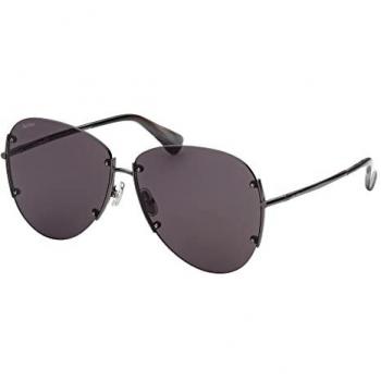 Max Mara Women's Gunmetal Aviator Sunglasses with Mirrored Grey Lenses, Size: One Size