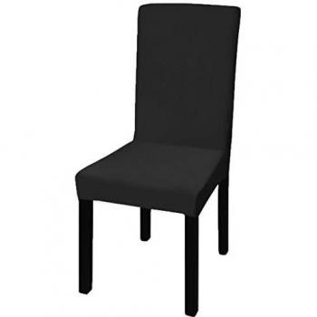 vidaXL 6 x Fundas Elásticas para Silla con Respaldo Negro Cubierta Ropa Silla