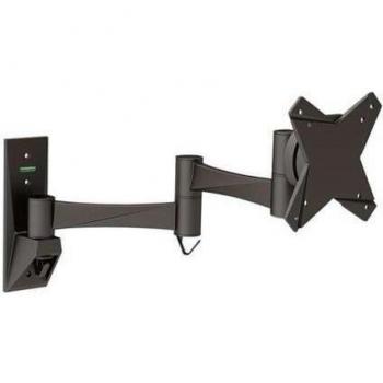TooQ LP2323TN-B - Soporte inclinable y giratorio de pared para monitor/TV/LED de 10 a 23, hasta 15kg de peso, distancia a la pared 97mm hasta 417mm, inclinación hasta -15º, giro hasta 180º formato VESA hasta 100x100, color negro