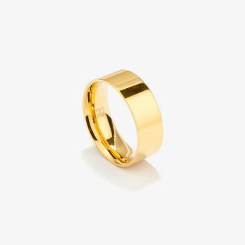Anillo Radiant de hombre Shine & Matt en acero dorado