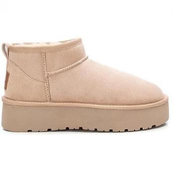 Xti - Botines cortos de mujer color beige caña baja talla 36