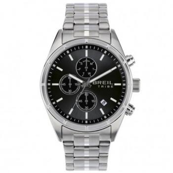 Reloj Hombre Breil EW0694 Negro Plateado, Movimiento de cuarzo, Caja de acero inoxidable, Esfera negra con detalles plateados, Resistencia al agua hasta 50 metros, Correa de acero inoxidable con cierre desplegable