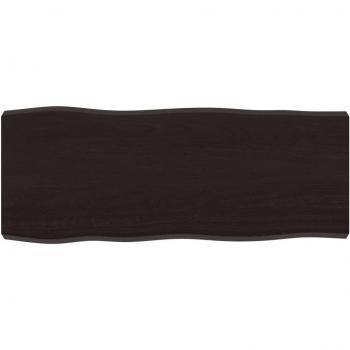 Tablero de Madera de Roble sin Tratar 100x40x(2-6)cm Marrón Oscuro