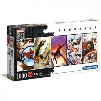 Clementoni- Puzzle 1000 Piezas Panorama Marvel 80 Years