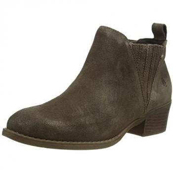 Hush Puppies Isobel Women's Taupe Leather Ankle Boot with Memory Foam, Size UK 7