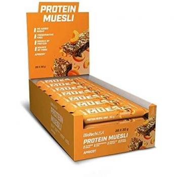 Protein Muesli Bar 30g - Apricot Flavor, High Protein Snack, Pack of 28