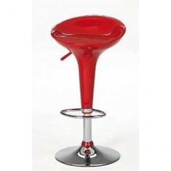 DP GRIFERIA 1002 - Taburete Rex con base en cromo y asiento en color rojo
