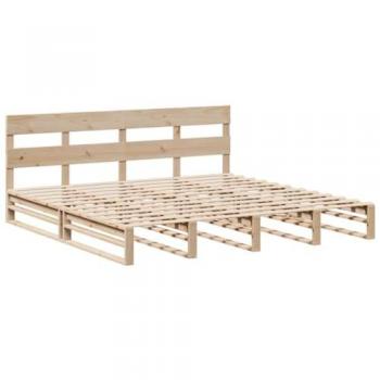 Estructura de cama sin colchón madera maciza de pino 200x200 cm Marrón