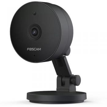 Cámara de vigilancia Foscam C5M 3K 5MP Wi-Fi Dualband con visión nocturna, audio bidireccional y detección de sonido y movimiento (negra)