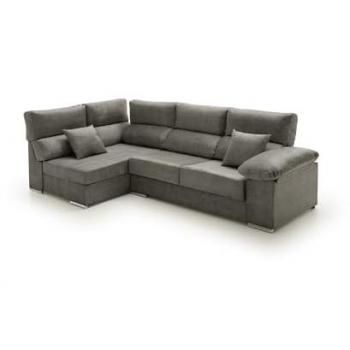 Sofá Chaise Longue Rinconera Reclinable y Deslizante Alta Gama Tostado Izquierda