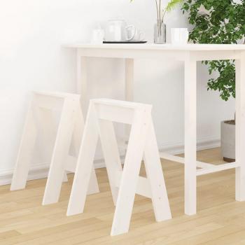 Taburetes de madera maciza de pino blanco - 2 piezas, dimensiones 40x40x60 cm