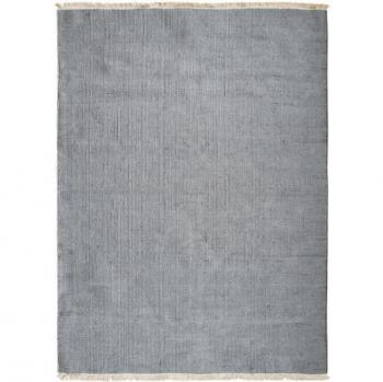 Alfombra de yute y algodón con flecos 160 x 230 cm gris claro ESSENCE