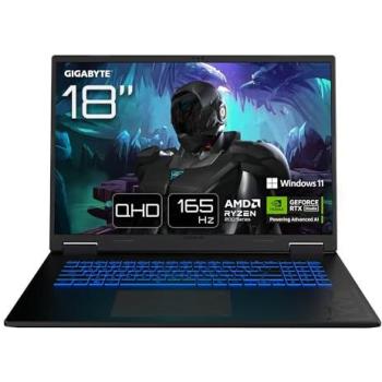 Portátil Gaming GIGABYTE A18 18 QHD 165Hz AMD Ryzen 7 260, 32GB DDR5, 1TB SSD, RTX 5070, Windows 11 Home