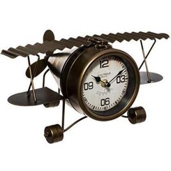 Reloj de mesa avión metálico H30 cm - Atmosphera