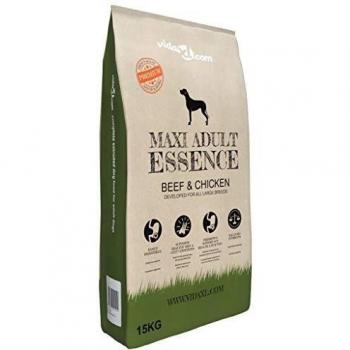 vidaXL Comida Seca Perros 15 kg Res Pollo Alimento Nutrición Pienso Mascotas
