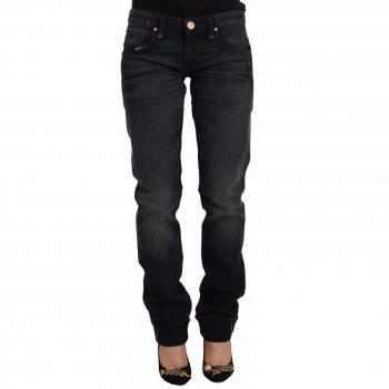 Acht Black Washed Cotton Low Waist Skinny Jeans - W26