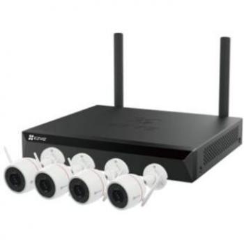 Kit de Videovigilancia EZVIZ X5S 8 Canales NVR WiFi + 4 Cámaras IP H3C 2K con Visión Nocturna y Detección de IA