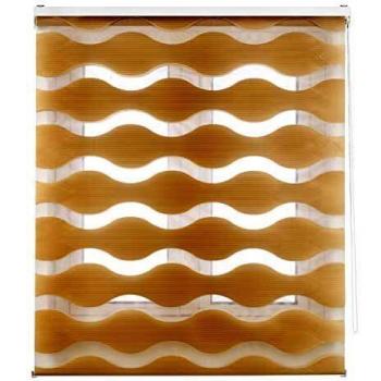 Blindecor Lira Ondas - Estor Enrollable de Doble Capa, Noche y Día, Beige, 160 x 180