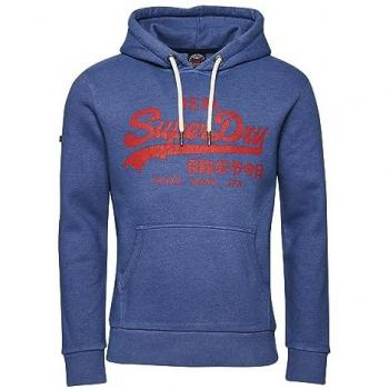 Sudadera Jaspeada para Hombre con Capucha y Logotipo Vintage Superdry