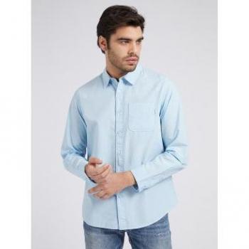 Camisa Calce Ceñido Guess para hombre color azul