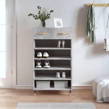 Zapatero de hormigón gris 60x35x105 cm madera multicapa