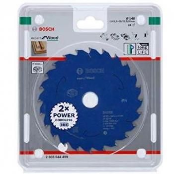 Bosch Professional 2608644499 Disco Expert for Wood, Madera, 24 Dientes, Accesorio de Sierra Circular sin Cable, 140 x 20 x 1.8 mm