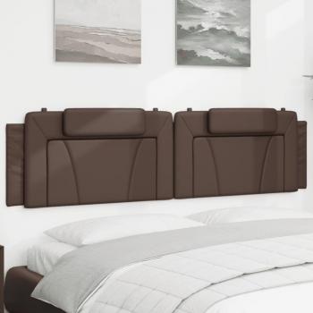 Cabecero de cama acolchado de cuero sintético marrón 200 cm vidaXL