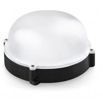Aplique LED Redondo Matel Exterior IP65 Negro 12W 2700K