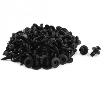 sourcing map 100Pcs Negro Remaches de Parachoques Guardabarros 12mm Grapas 6mm Agujero