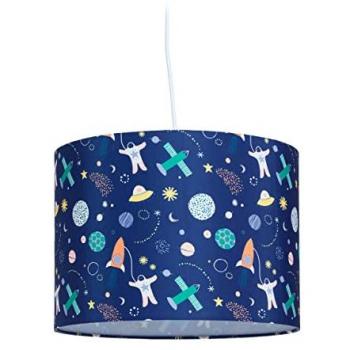 Lámpara Colgante Infantil Temática Espacial, 155 x 35 cm, Luz Multicolor para Niños y Niñas, E27 - Relaxdays