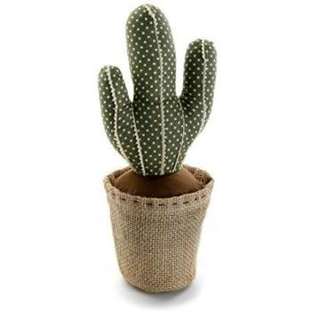 Versa 20270119 Sujetapuertas con diseño Cactus, Madera, Verde, 12.00x12.00x34.00 cm