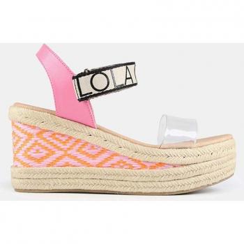 Sandalia Lola Casademunt - Sandalias cuña mujer rafia fantasía pulsera logotipada