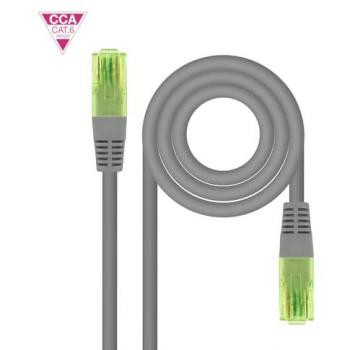Cable de Red Latiguillo RJ45 CAT.6 UTP AWG26 CCA NANOCABLE 10.20.1425 25 m Aluminio revestido de Cobre Gris
